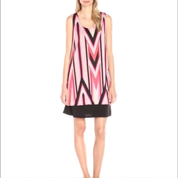 Notations Women's Placement Print Sleeveless Dress with Criss Cross Back Strap - Picture 2 of 9